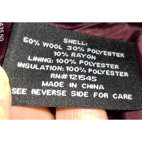 London Fog XL Men's Dark Gray Full-Zip Wool-Blend Bomber Jacket With Stand Colla - Picture 10 of 10